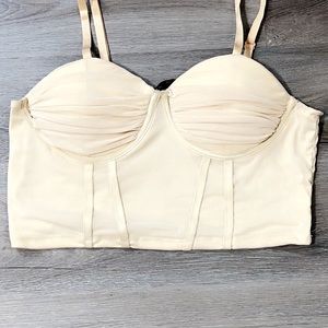 Brand new cream bustier top, size xl very stretchy! Brand new never worn!